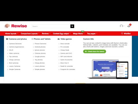 video Product Hub layout by shortcode